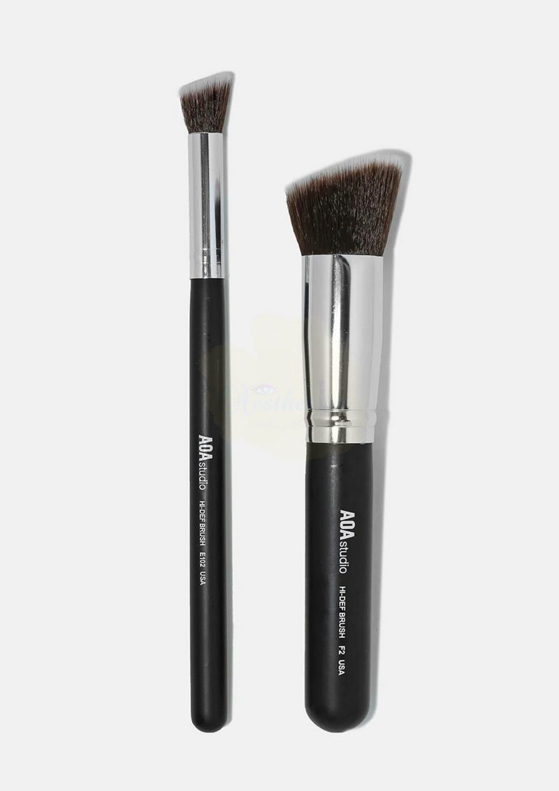 AOA Studio Angled Kabuki Brush Duo