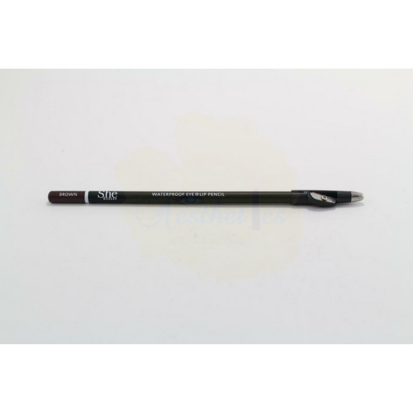 s.he Waterproof Eye & Lip Pencil- Brown